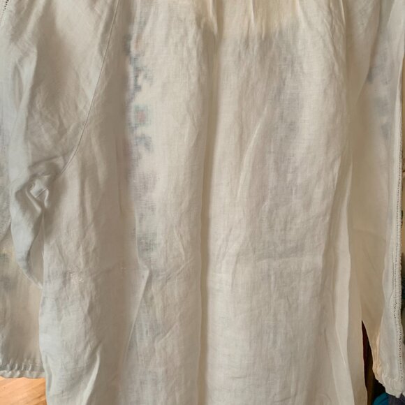 J.JILL LINEN EMBROIDER TUNIC SHIRT SIZE LARGE - Picture 4 of 4